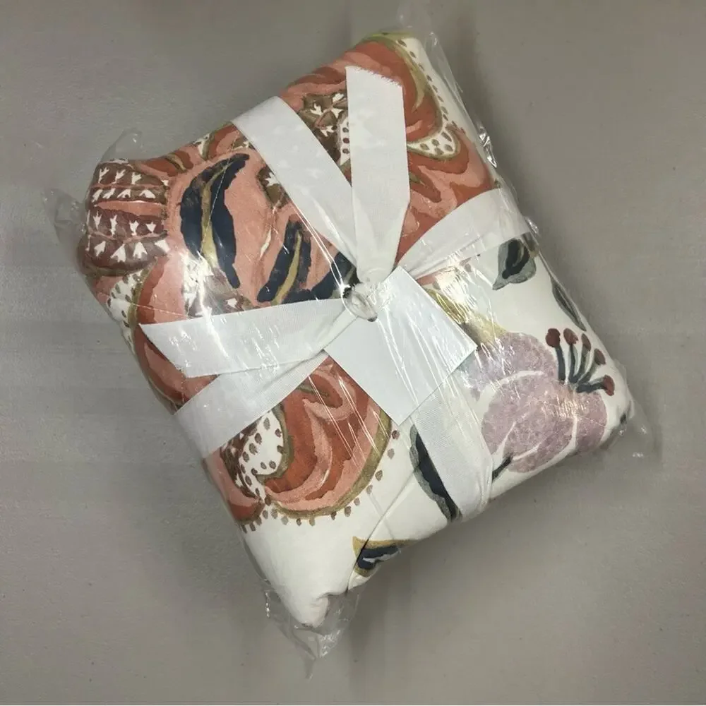 Pottery Barn Eleanor Palempore Percale Floral King Sz Pillow Sham Cover x 2 NWT